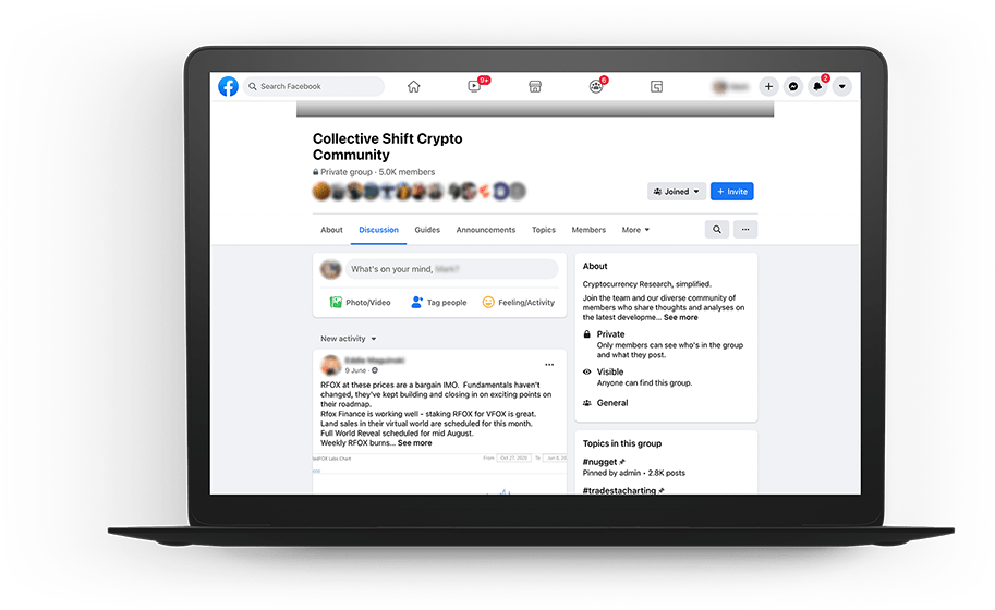 Collective Shift Crypto Community 3 cs laptop facebook