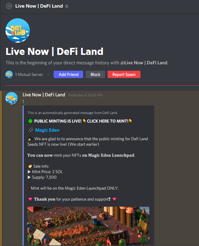 live now defi land scam example