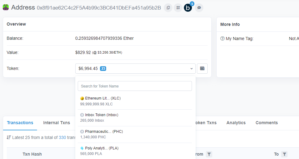 etherscan screenshot