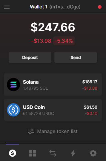 wallet 1 solana tokens