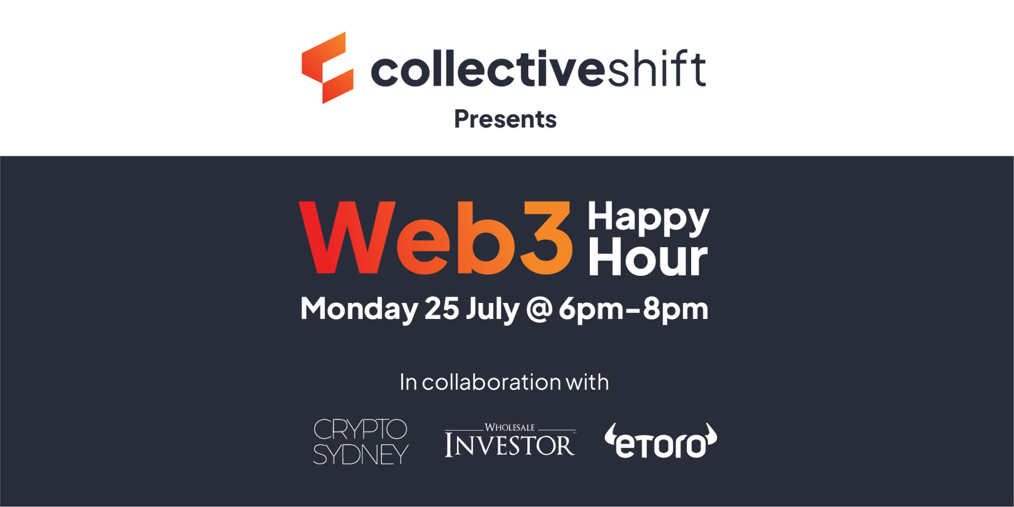 New IRL Event Web3 Happy Hour Sydney! Collective Shift