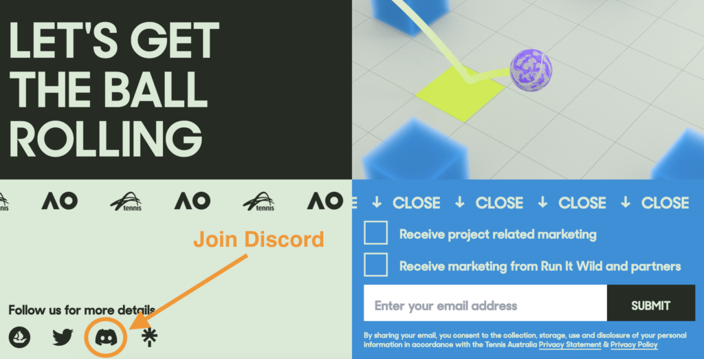 AO ArtBall – Australian Open Web3 Membership 4 how to join ao metaverse discord server