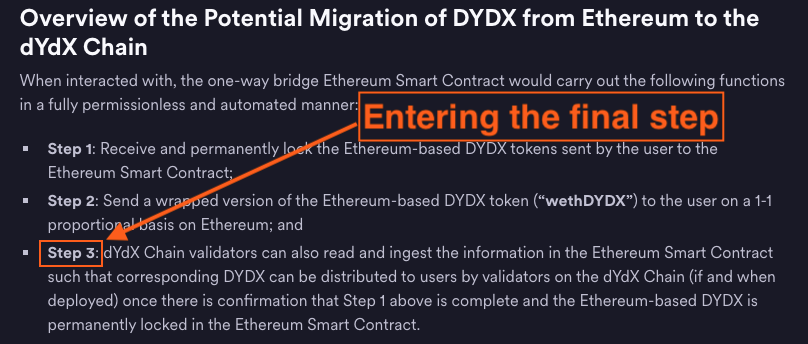 step 3 dydx foundation migration