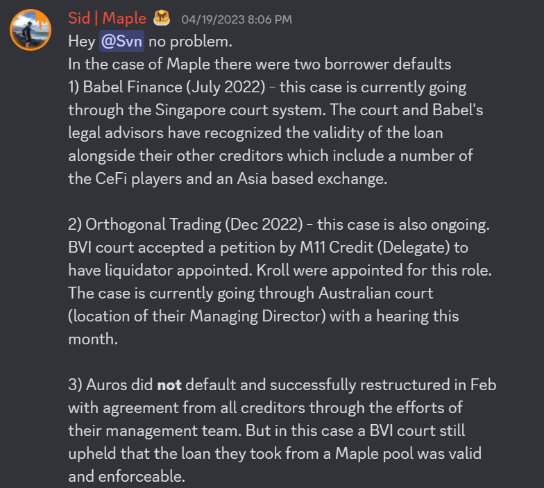 sid maple discord ongoing court case