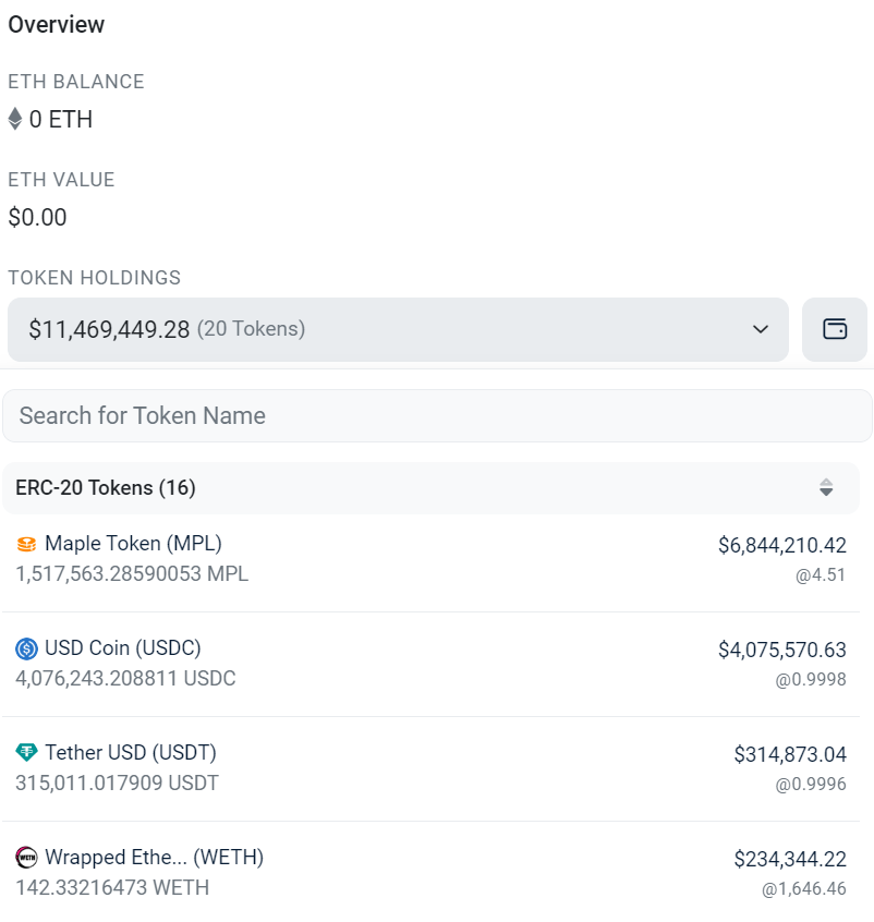 maple dao treasury etherscan