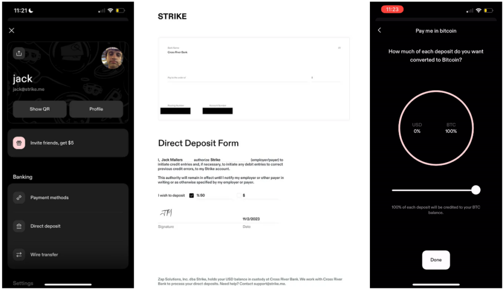 screenshot strike pay me in bitcoin