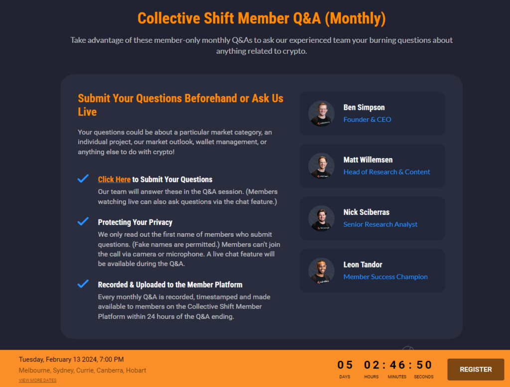 Collective Shift Member Q&A (Monthly)