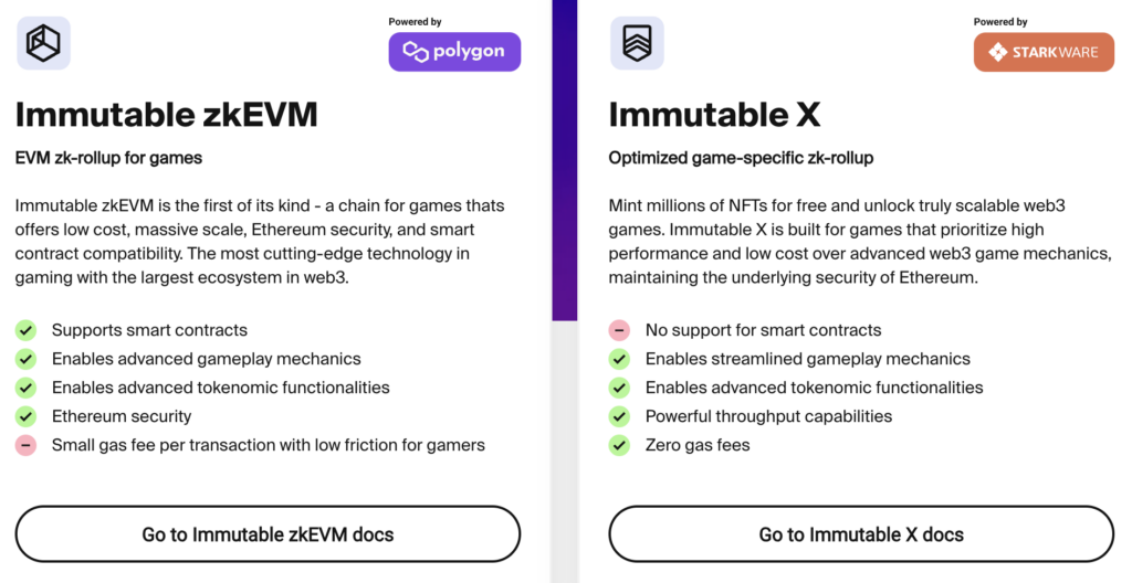 Immutable zkEVM vs Immutable X
