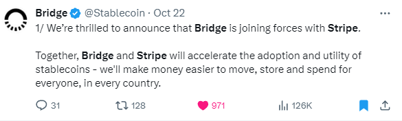 Bridge twitter post